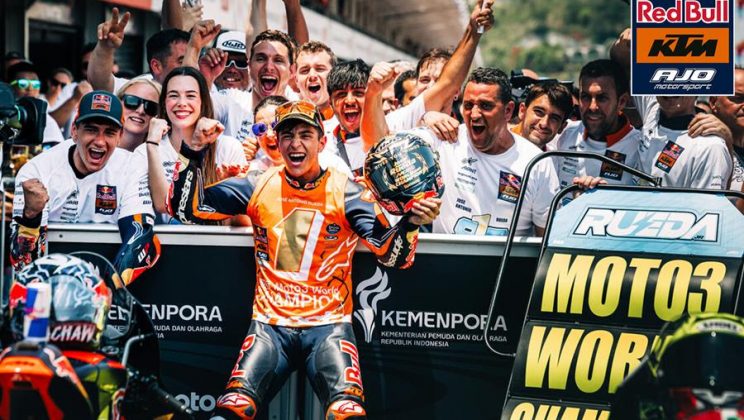 Rueda gana el Gran Premio de Indonesia y se convierte en Campeón del Mundo de Moto3