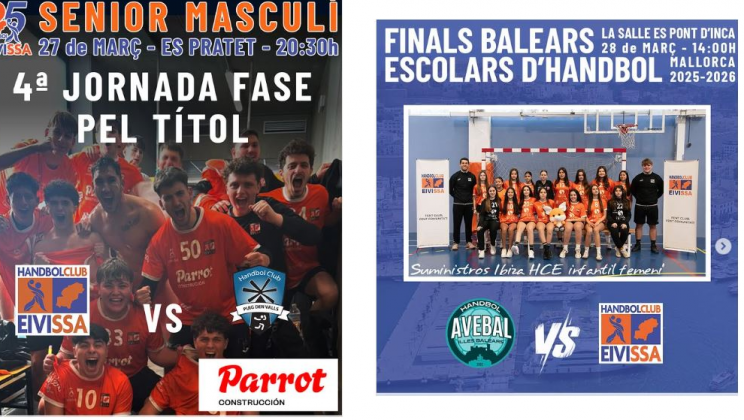 Handbol Club Eivissa. Partidos del 28 y 29 de Marzo