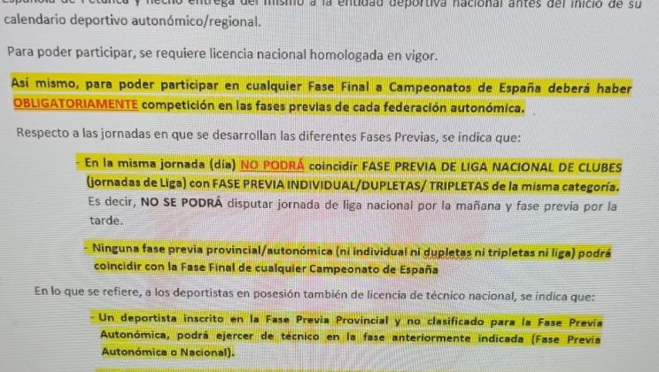 R.F.E.P. modificar las fechas de las 4 últimas jornadas de liga en la categoría División de Honor Masculina.