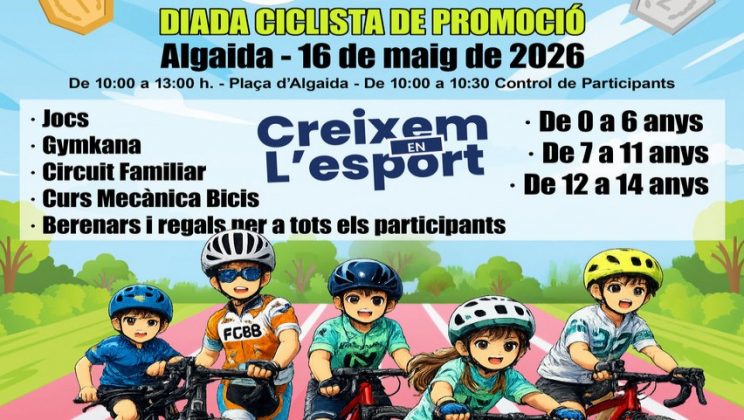EL PRÒXIM 16 DE MAIG DIADA CICLISTA A ALGAIDA!! INSCRIPCIONS OBERTES