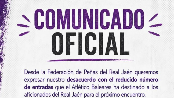 Comunicado oficial Federacion peñas del Real Jaen