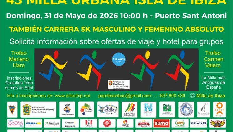 Juan Carlos Higuero hara de speeker y el olimpico Domingo Ramón en la Milla de Ibiza