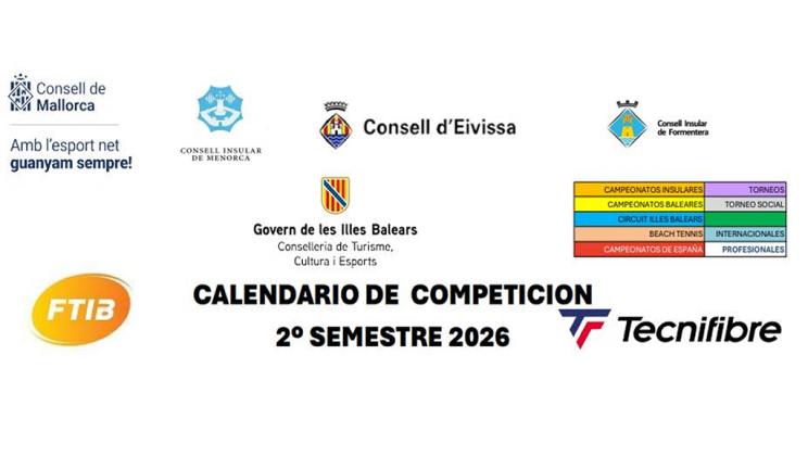 FTIB. CALENDARIO DE COMPETICION 2º SEMESTRE 2026
