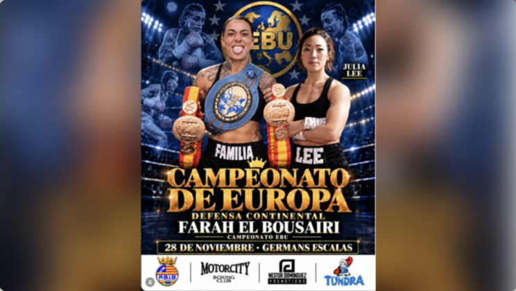 Farah El Bousairi defiende su corona europea ante la invicta Julia Lee en una gran noche de boxeo en Mallorca